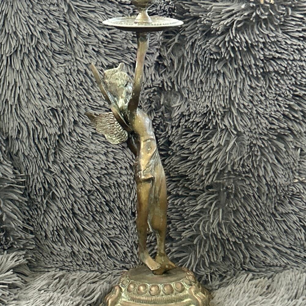 Antique Art Deco Greek Goddess Nike Statue Candleholder - Picture 2 of 6